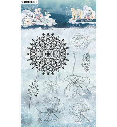 SL-AW-STAMP583 - StudioLight - Icy florals Artic Winter nr.583 - Tampons Studio Light