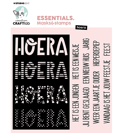 CCL-ES-MST07 - CraftLab - Hoera Essentials nr.07 - Set Stamp and Mask