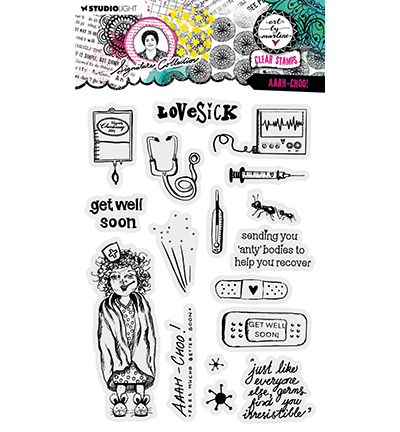 ABM-SI-STAMP596 - Art by Marlene - Aaah Choo! Signature Collection nr.596 - Bon rétablissement