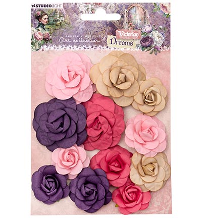 JMA-VD-FLOW11 - Jenine's - Paper Flowers 3, 4 and 5 cm Victorian Dreams nr.11 - Fleurs de papier