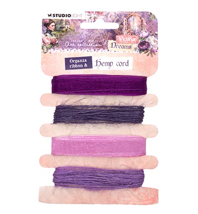 JMA-VD-RIB05 - Jenine's - Organza and hemp - purples Victorian Dreams nr.05 - Ribbon and Cord