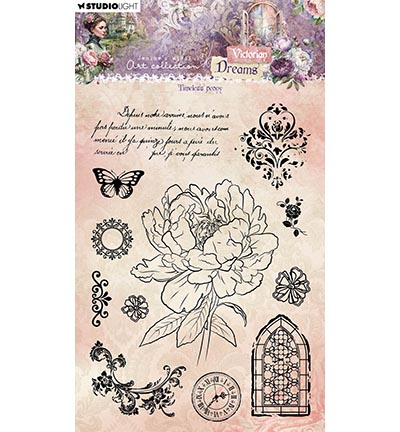 JMA-VD-STAMP610 - Jenine's - Timeless peony Victorian Dreams nr.610 - Ornements