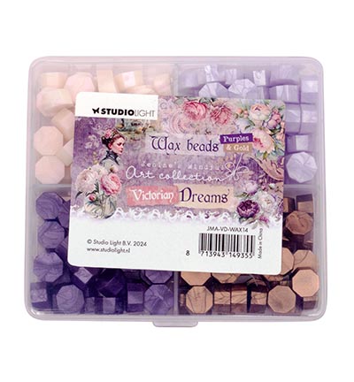 JMA-VD-WAX14 - Jenine's - Wax Beads 4 colors Purple Victorian Dreams nr.14 - Wax Beads