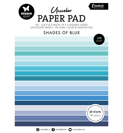 SL-ES-UPP157 - StudioLight - Shades of blue Essentials nr.157 - Paper Pad Unicolor