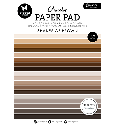 SL-ES-UPP158 - StudioLight - Shades of brown Essentials nr.158 - Paper Pad Unicolor