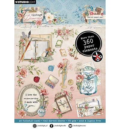 SL-VD-DCPP175 - StudioLight - Paper Pad Vintage elements Vintage Diaries nr.175 - Die-Cut Paper Pad
