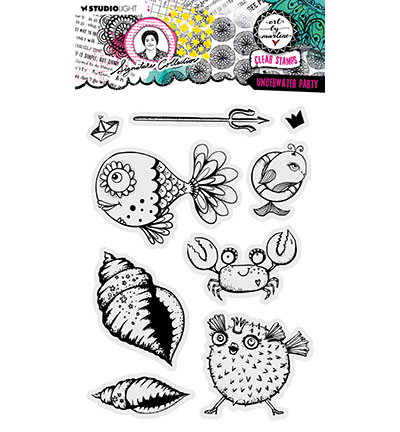 ABM-SI-STAMP649 - Art by Marlene - Underwater party Signature Collection nr.649 - La mer / plage