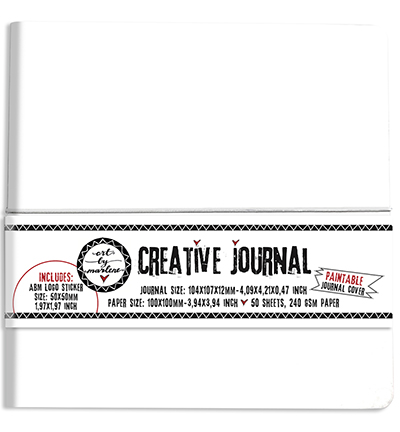 ABM-ES-JOUR14 - Art by Marlene - Creative Journal All white, with seperate sticker Paintable journal cover nr.14 - Art Journal