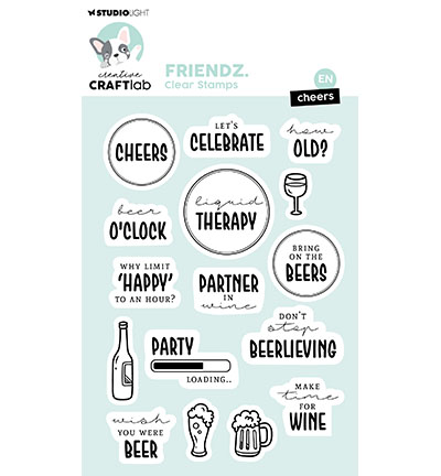 CCL-FR-STAMP660 - CraftLab - EN cheers Friendz nr.660 - Textes