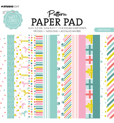 SL-SS-PPP180 - StudioLight - Paper Pad Birthday Sweet Stories nr.180 - Pattern paper pad SL-SS-PPP180 - StudioLight - Paper Pad Birthday Sweet Stories nr.180 - Pattern paper pad