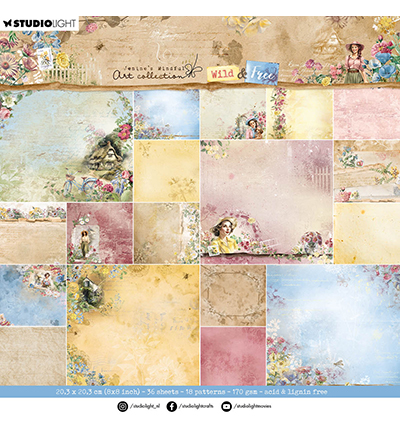 JMA-WAF-DPP183 - Jenine's - Paper Pad Background designs Wild & Free nr.183 - Paper Pad Background