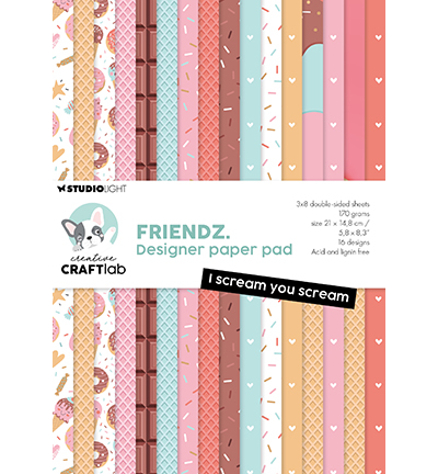 CCL-FR-DPP191 - CraftLab - Paper Pad I scream you scream Friendz nr.191 - Paperpad