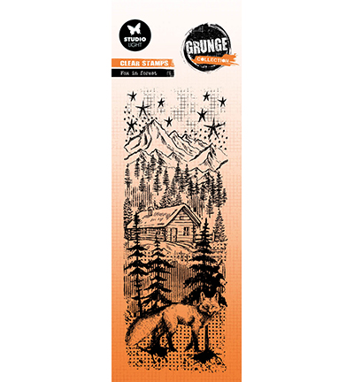 SL-GR-STAMP677 - StudioLight - Fox in forest Grunge Collection nr.677 - Tampons Studio Light