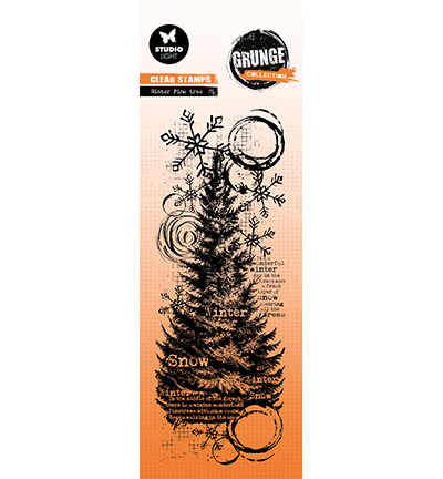 SL-GR-STAMP678 - StudioLight - Winter pine tree Grunge Collection nr.678 - Noël, hiver