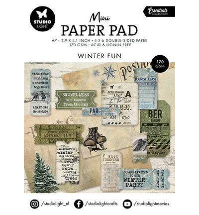 SL-ES-DPP214 - StudioLight - Mini Paper Pad Winter fun Essentials nr.214 - Paper Pad Mini
