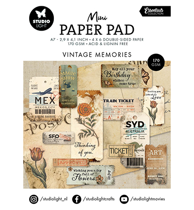 SL-ES-DPP215 - StudioLight - Mini Paper Pad Vintage memories Essentials nr.215 - Paper Pad Mini