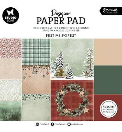 SL-ES-DPP200 - StudioLight - Paper Pad Festive Forest Essentials nr.200 - SL-ES-DPP200 - StudioLight - Paper Pad Festive Forest Essentials nr.200 -