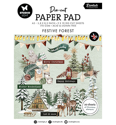 SL-ES-DCPP204 - StudioLight - Paper Pad Festive Forest Essentials nr.204 - SL-ES-DCPP204 - StudioLight - Paper Pad Festive Forest Essentials nr.204 -