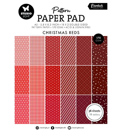 SL-ES-PPP207 - StudioLight - Paper Pad Christmas reds Essentials nr.207 - Pattern paper pad