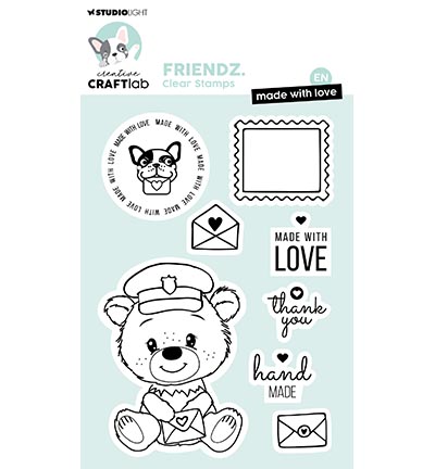 CCL-FR-STAMP709 - CraftLab - EN Made with love Friendz nr.709 - Courrier/lettre