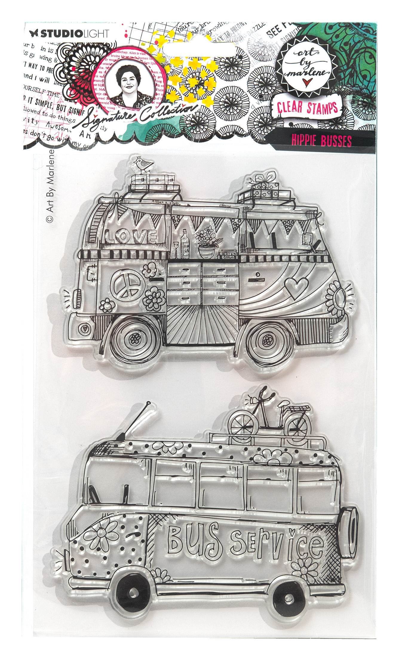 ABM-SI-STAMP700 - Art by Marlene - Hippie busses Signature Collection nr.700 - Véhicle, Bateau
