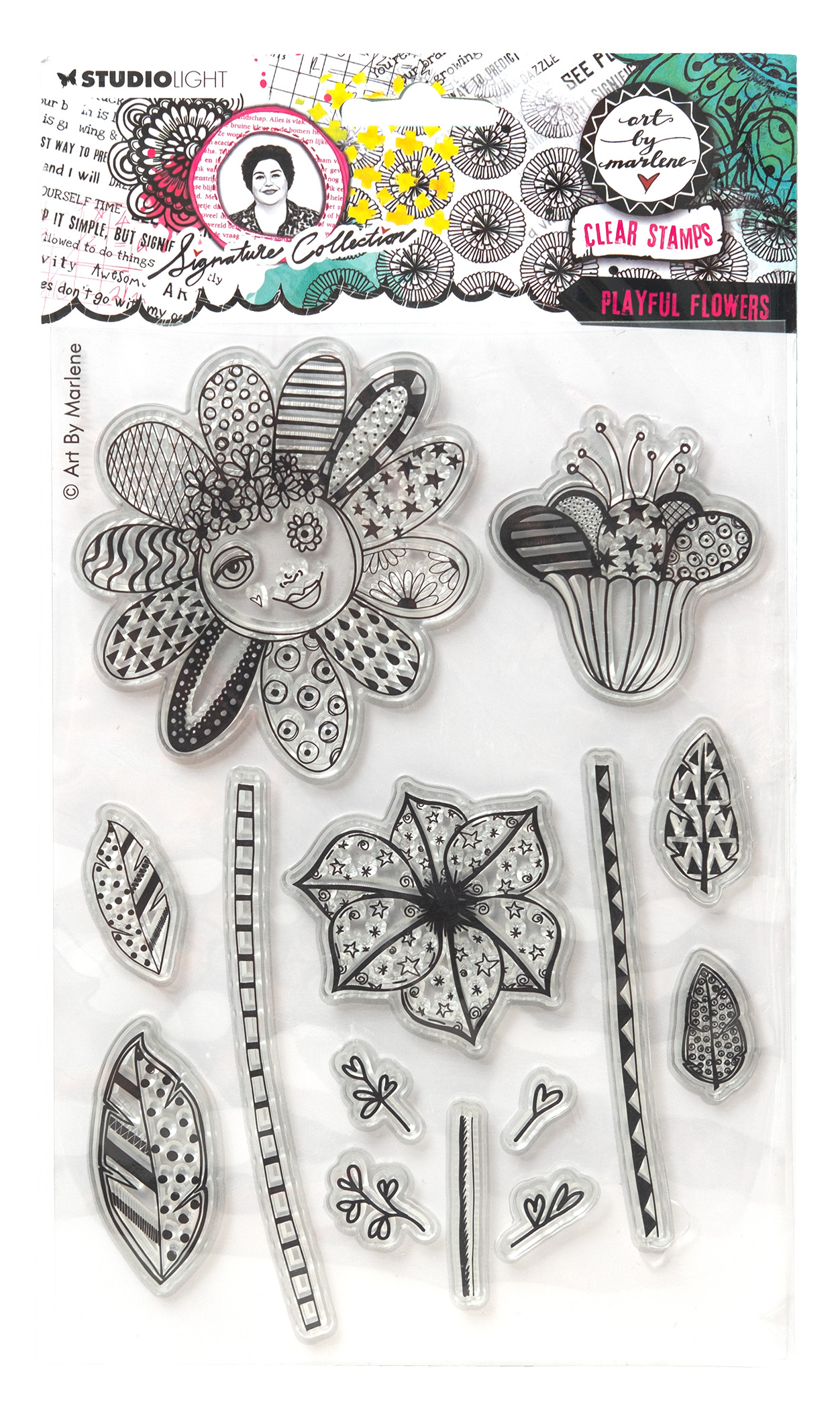 ABM-SI-STAMP715 - Art by Marlene - Playful flowers Signature Collection nr.715 - Fleurs