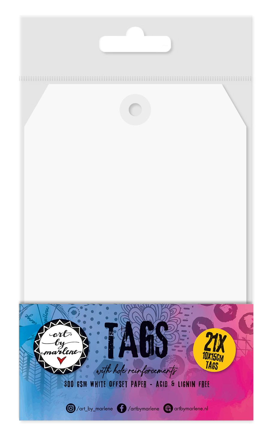 ABM-SI-TAG08 - Art by Marlene - Tags with hole-reinforcements Signature Collection nr.08 - Paper Tags