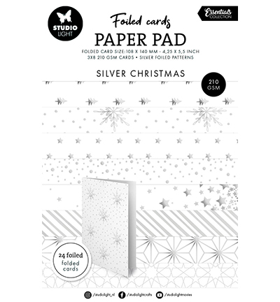 SL-ES-PP224 - StudioLight - Silver patterns Essentials nr.224 - Paper Pad Foil
