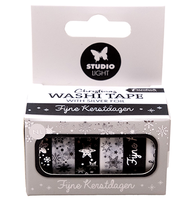 SL-ES-WASH26 - StudioLight - Washi tape Black/white - NL - Silver Essentials nr.26 - Washi
