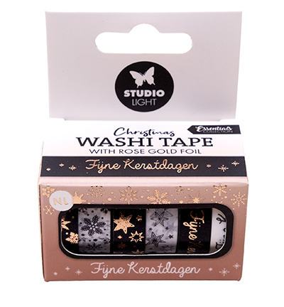 SL-ES-WASH27 - StudioLight - Washi tape Black/white - NL - Rose gold Essentials nr.27 - Washi