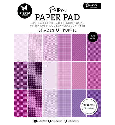 SL-ES-PPP249 - StudioLight - Shades of purple Essentials nr.249 - Pattern paper pad