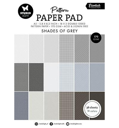 SL-ES-PPP250 - StudioLight - Shades of grey Essentials nr.250 - Pattern paper pad