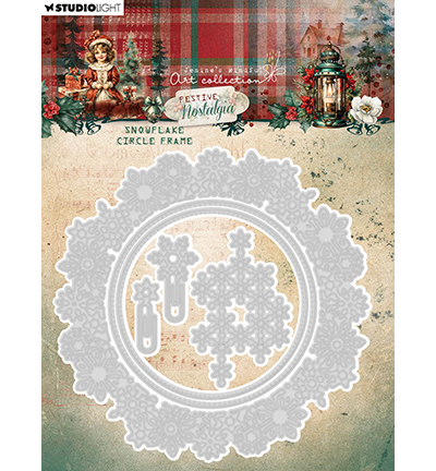 JMA-FN-CD902 - Jenine's - Snowflake circle frame Festive Nostalgia nr.902 - Noël, hiver