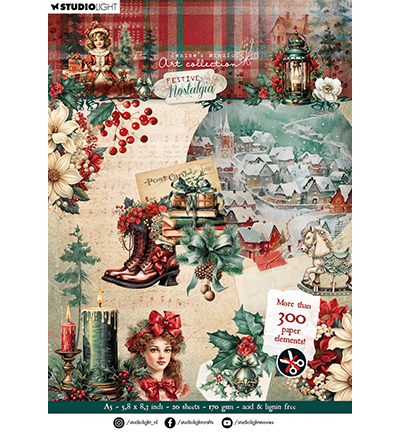 JMA-FN-DCPP251 - Jenine's - Paper Pad Paper elements Festive Nostalgia nr.251 - Paper Pad Elements