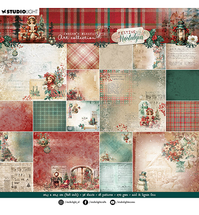JMA-FN-DPP253 - Jenine's - Background designs Festive Nostalgia nr.253 - Paper Pad Background