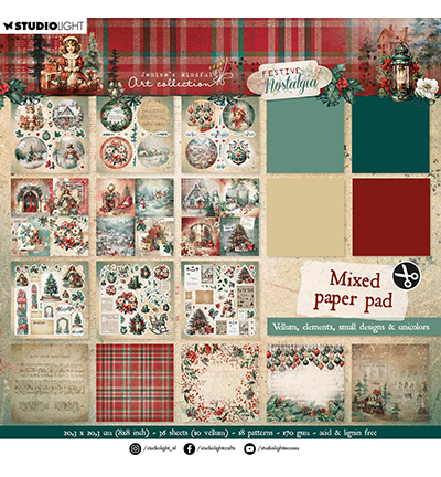 JMA-FN-MPP254 - Jenine's - Unicolor & elements Festive Nostalgia nr.254 - Mixed Paper Pad 