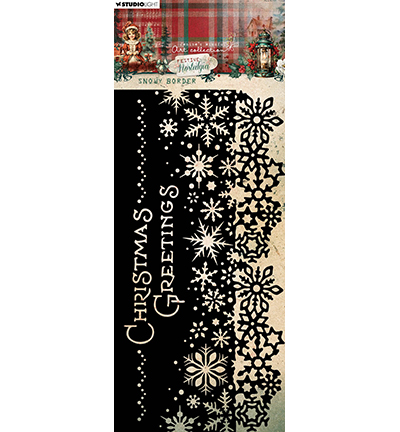 JMA-FN-MASK303 - Jenine's - Snowy border Festive Nostalgia nr.303 - Noël, hiver