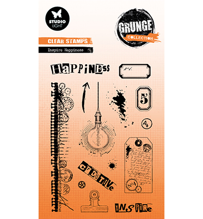 SL-GR-STAMP737 - StudioLight - Inspire Happiness Grunge Collection nr.737 - Notes