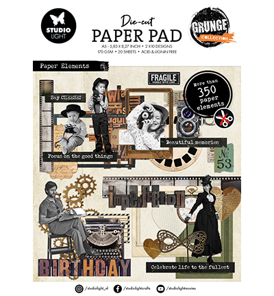 SL-GR-DCPP242 - StudioLight - Background papers Grunge Collection nr.242 - Die-Cut Paper Pad