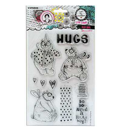 ABM-SI-STAMP747 - Art by Marlene - Bear hugs Signature Collection nr.747 - Amour, amitie