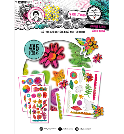 ABM-SI-WASH28 - Art by Marlene - Colorful elements Signature Collection nr.28 - Washi Stickers