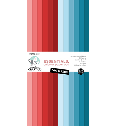 CCL-ES-UPP262 - CraftLab - Paper Pad Red & Blue Essentials nr.262 - Paperpad