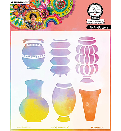 ABM-25-MASK324 - Art by Marlene - Pi-Pa-Pottery Art By Marlene nr.324 - 