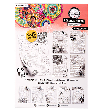 ABM-25-DPP276 - Art by Marlene - Collage Paper Black & White Art By Marlene nr.276 - Collage Paper
