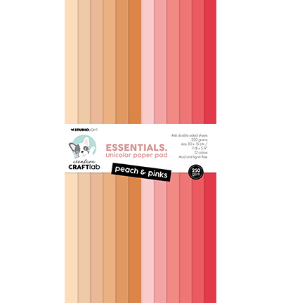 CCL-ES-UPP292 - CraftLab - Unicolor Paper Pad Peach & Pinks Essentials nr.292 - 