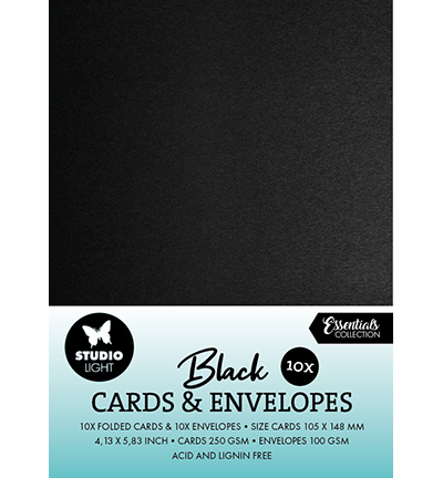 SL-CO-CE03 - StudioLight - Cards & Envelopes Black A6 Consumables nr.03 - Cards & Envelopes