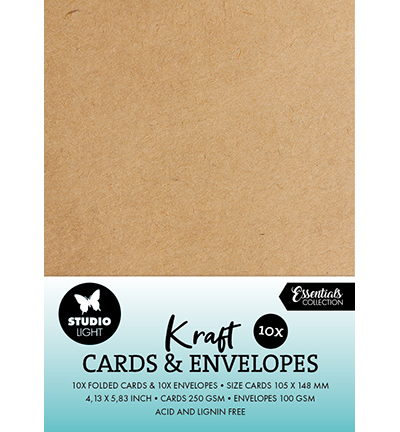 SL-CO-CE04 - StudioLight - Cards & Envelopes Kraft A6 Consumables nr.04 - Cards & Envelopes
