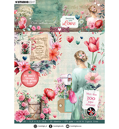 JMA-SYL-DCPP287 - Jenine's - Paper Pad Paper Elements Sending You Love nr.287 - Die-cut Paper Pad