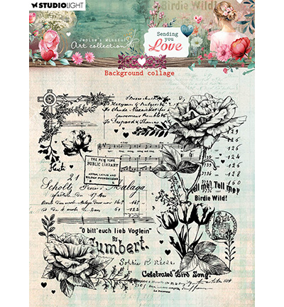 JMA-SYL-STAMP797 - Jenine's - Background Collage Sending You Love nr.797 - 