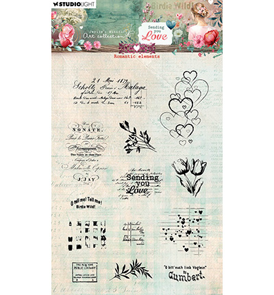 JMA-SYL-STAMP799 - Jenine's - Romantic Elements Sending You Love nr.799 - Amour, amitié